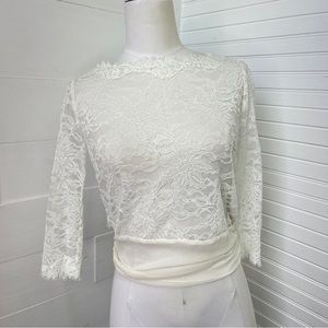Amy Kuschel Lace Silk Waist Tie Wedding Top